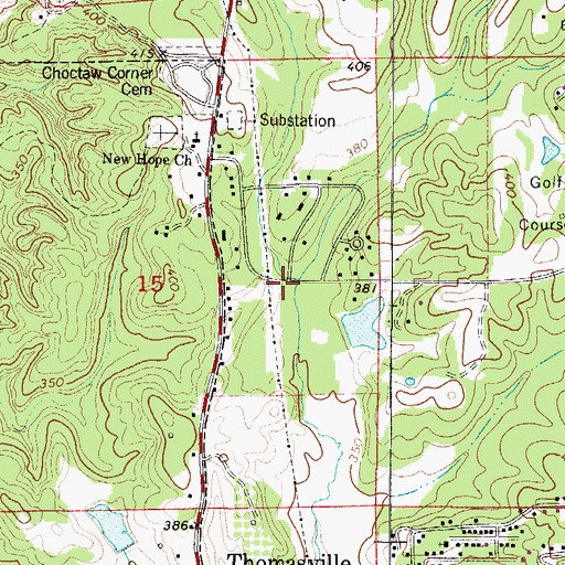 Topographic Map of Carlstons Mill (historical), AL