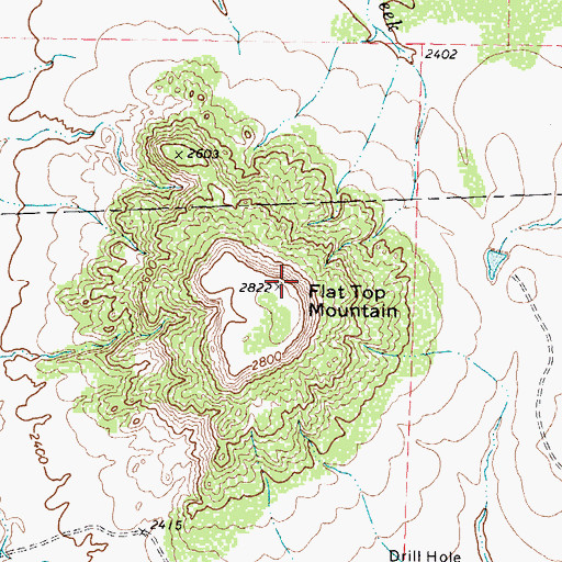 Topographic Map of Flat Top Mountain, TX