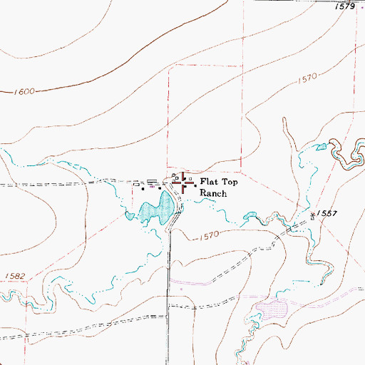 Topographic Map of Flat Top Ranch, TX