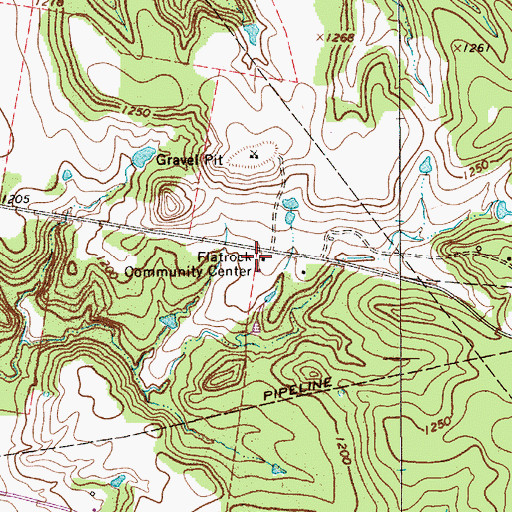 Topographic Map of Flatrock Community Center, TX