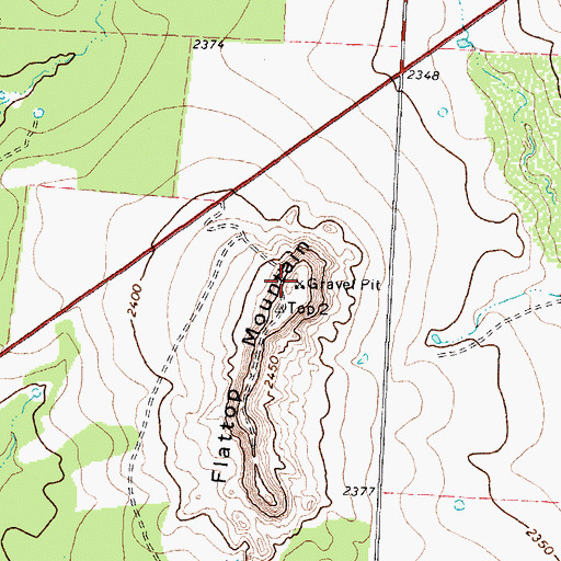 Topographic Map of Flattop Mountain, TX