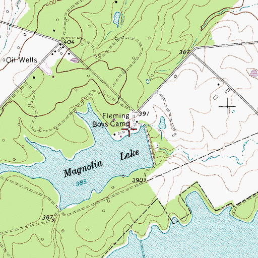 Topographic Map of Fleming Boys Camp, TX