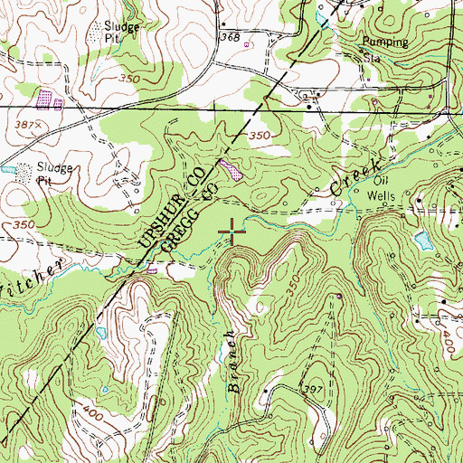 Topographic Map of Flewelen Branch, TX