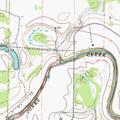 Topographic Map of Flewellen Creek, TX