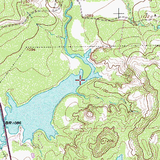 Topographic Map of Flint Creek, TX