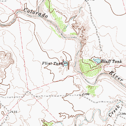 Topographic Map of Flint Tank, TX