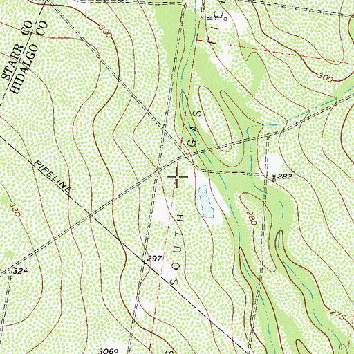 Topographic Map of Flores South Gas Field, TX