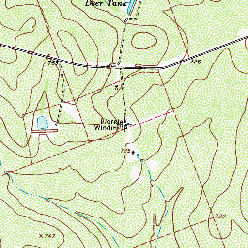 Topographic Map of Florete Windmill, TX
