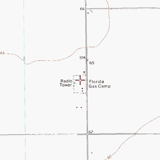 Topographic Map of Florida Gas Camp, TX