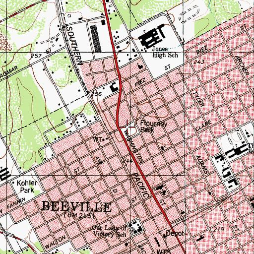 Topographic Map of Flournoy Park, TX