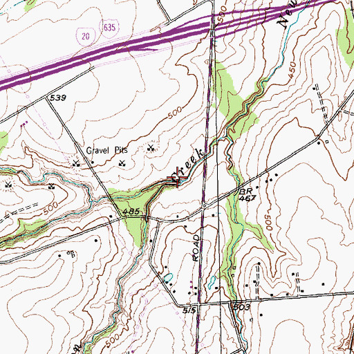 Topographic Map of Floyd Branch, TX