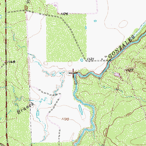 Topographic Map of Fluehearty Branch, TX