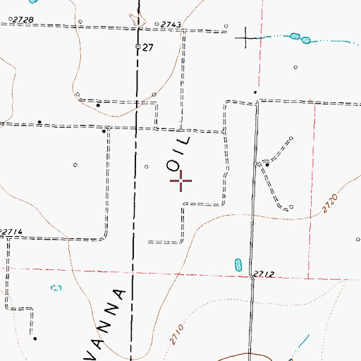 Topographic Map of Fluvanna Oil Field, TX