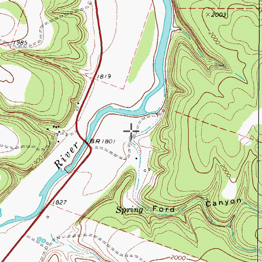 Topographic Map of Ford Canyon, TX
