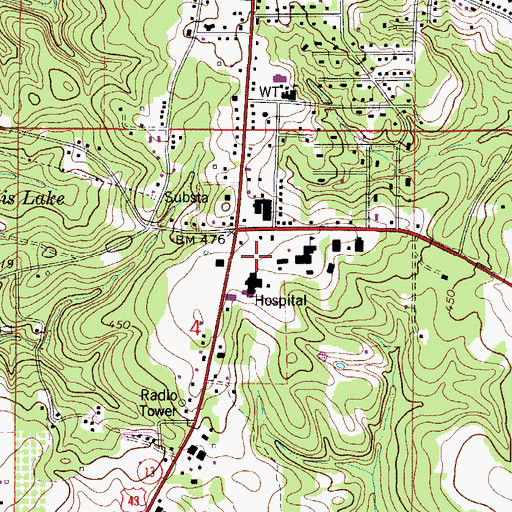 Topographic Map of Clarke County Farm (historical), AL