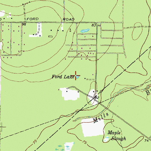 Topographic Map of Ford Lake, TX