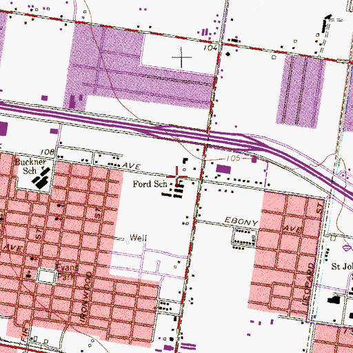 Topographic Map of Ford School, TX