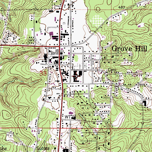 Topographic Map of Clarke County High School, AL