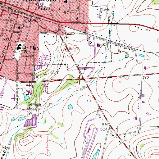 Topographic Map of Forest Grove Church, TX