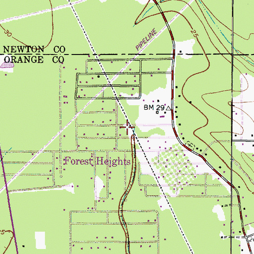 Topographic Map of Forest Heights, TX