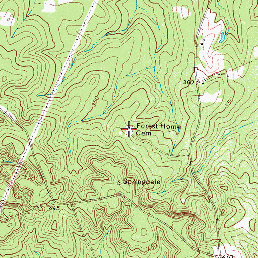 Topographic Map of Forest Home Cemetery, TX