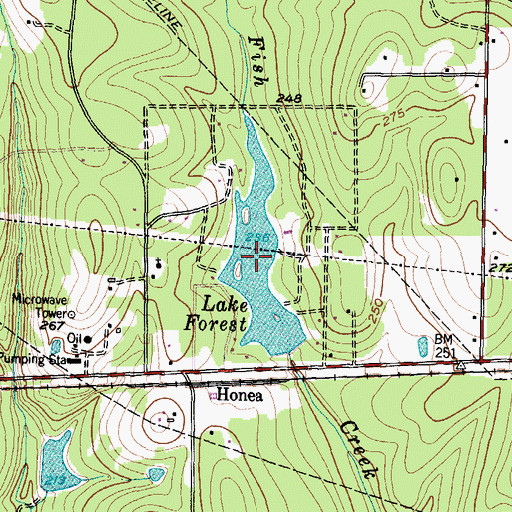 Topographic Map of Lake Forest, TX
