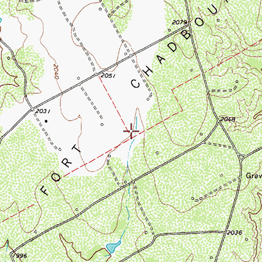 Topographic Map of Fort Chadbourne Oil Field, TX