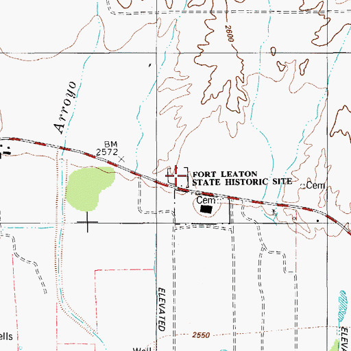 Topographic Map of Fort Leaton State Historic Site, TX