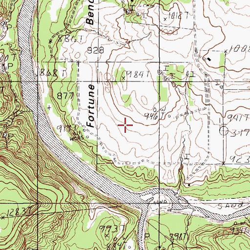Topographic Map of Fortune Bend, TX