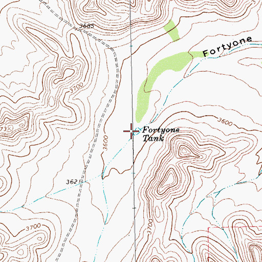 Topographic Map of Fortyone Tank, TX