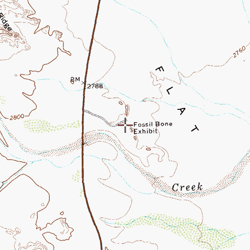Topographic Map of Fossil Bone Exhibit, TX