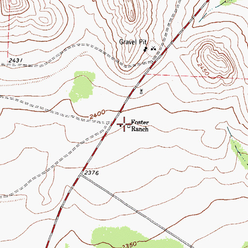 Topographic Map of Foster Ranch, TX
