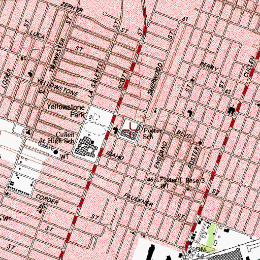 Topographic Map of Foster School, TX
