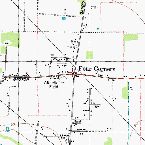 Topographic Map of Four Corners, TX