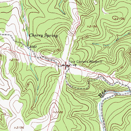 Topographic Map of Four Corners Windmill, TX