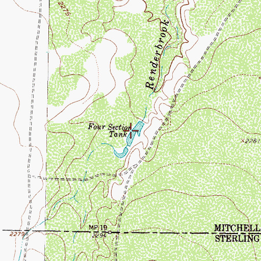 Topographic Map of Four Section Tank, TX