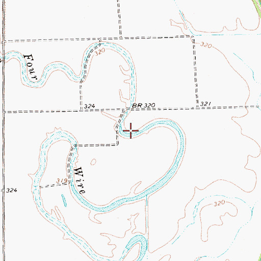 Topographic Map of Four Wire Lake, TX