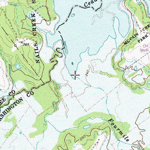 Topographic Map of Fourmile Creek, TX