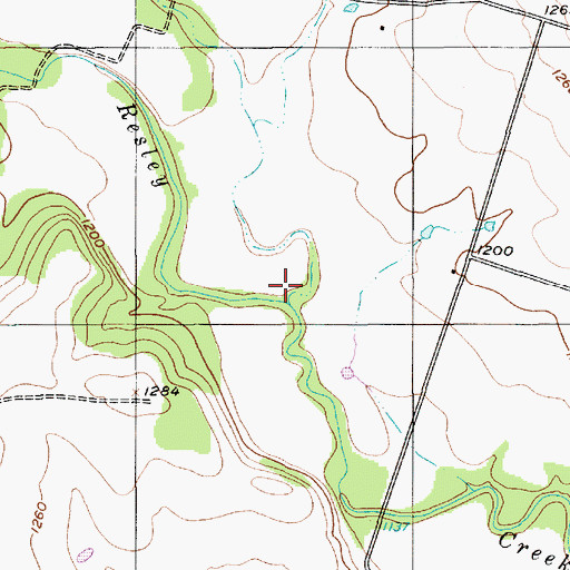 Topographic Map of Fourmile Creek, TX