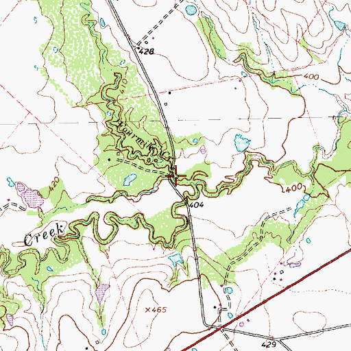 Topographic Map of Fourmile Creek, TX