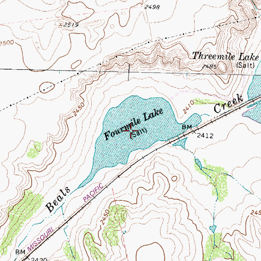 Topographic Map of Fourmile Lake, TX