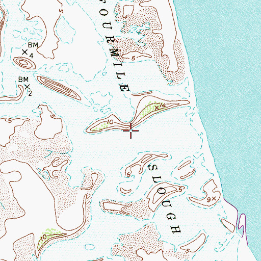 Topographic Map of Fourmile Slough, TX