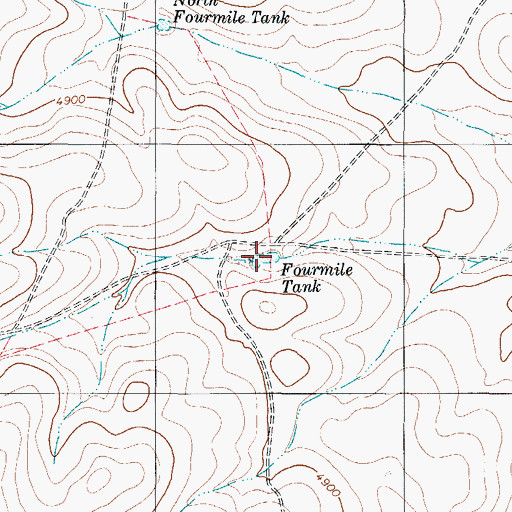 Topographic Map of Fourmile Tank, TX