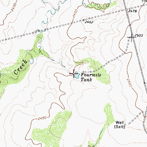Topographic Map of Fourmile Tank, TX