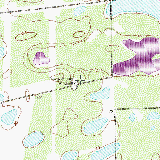 Topographic Map of Fourth of July Windmill, TX