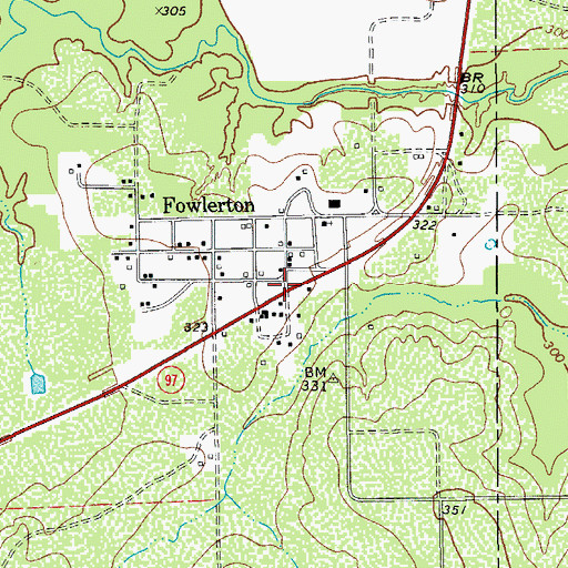 Topographic Map of Fowlerton, TX