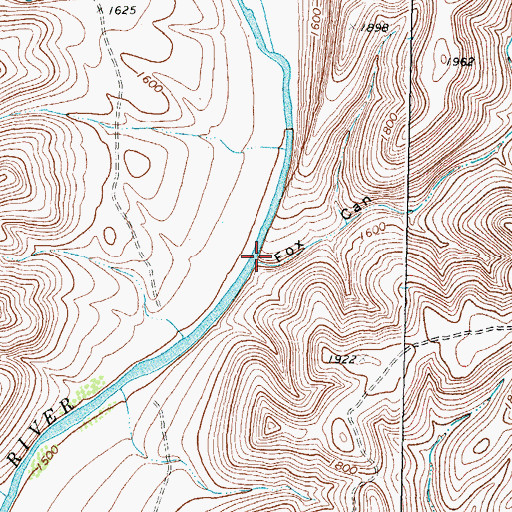 Topographic Map of Fox Canyon, TX