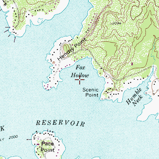 Topographic Map of Fox Hollow, TX