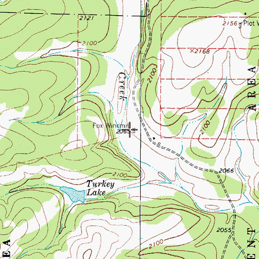 Topographic Map of Fox Windmill, TX