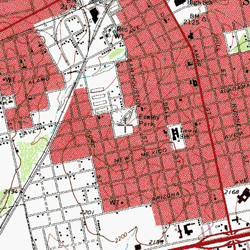 Topographic Map of Fraley Park, TX
